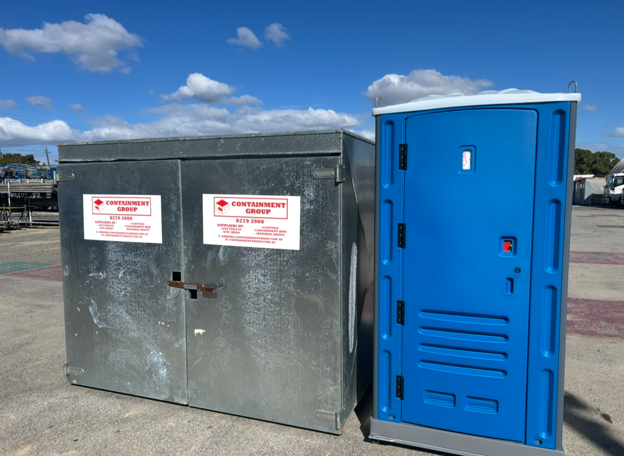 Containment Group cement shed and chemical site toilet at the Bibra Lake yard
